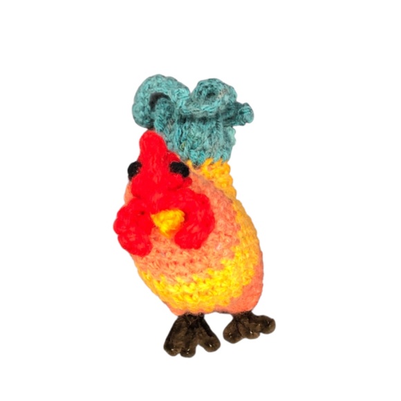 Handmade Crochet Rooster Keychain, Charm, Bag Accessories, Desk Pets 🐓 - Picture 4 of 14